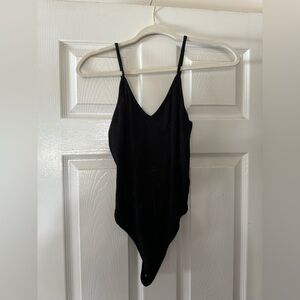 Black Spaghetti Strap Bodysuit